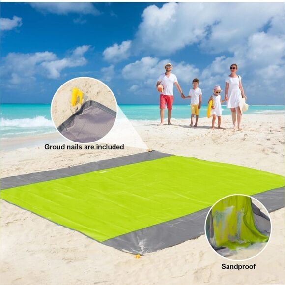 ISOPHO Beach Blanket,Picnic Blankets Waterproof Sandproof for 4-7 Adults - Picture 6 of 7
